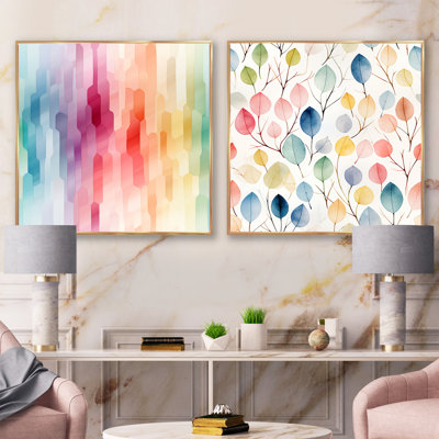 Daandre - Ensemble de 2 collages carrés abstraits