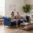 Velvet Chesterfield Sofa (Blue)