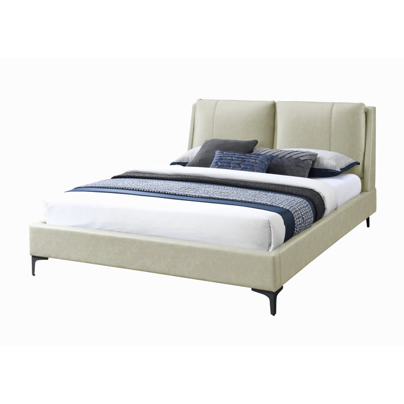 Upholstered Tan King Bed