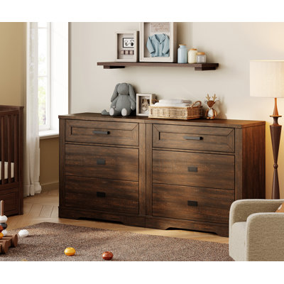 Ensemble de 2 commodes en bois à 3 tiroirs Glenford
