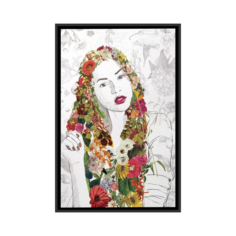 «Flower Fairy», impression sur toile, Toile encadrée noire, Pas de tapis, H 60 po x l 40 po x P 1,5 po