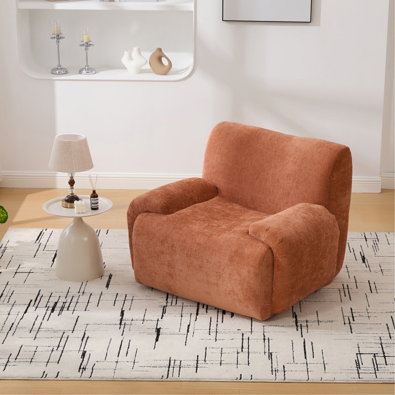 Fauteuil d'appoint large et surdimensionné rembourré, Beige