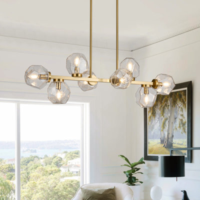 Luminaire suspendu en verre 39 "Mid Century
