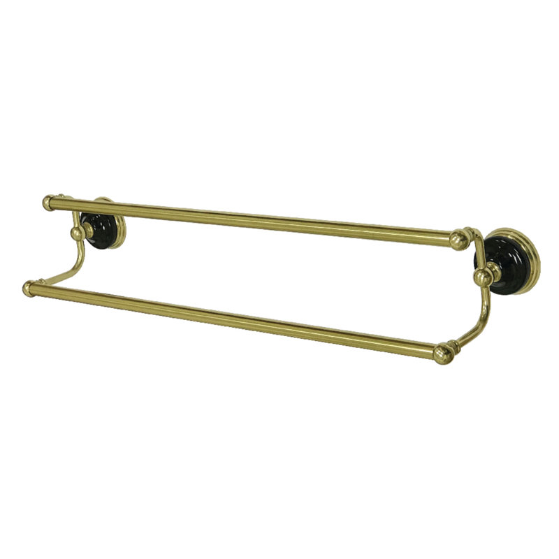 Kingston Brass Water Onyx 24-Inch Dual Towel Bar, Polished Brass