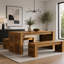 Ensemble de table de salle à manger 55 ", table de cuisine en bois pour 4 à 6 personnes avec 2 bancs-931150286