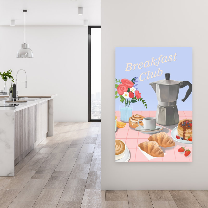 Petit déjeuner Club, impression de fleur de fruit contemporaine, H 48 po x l 32 po