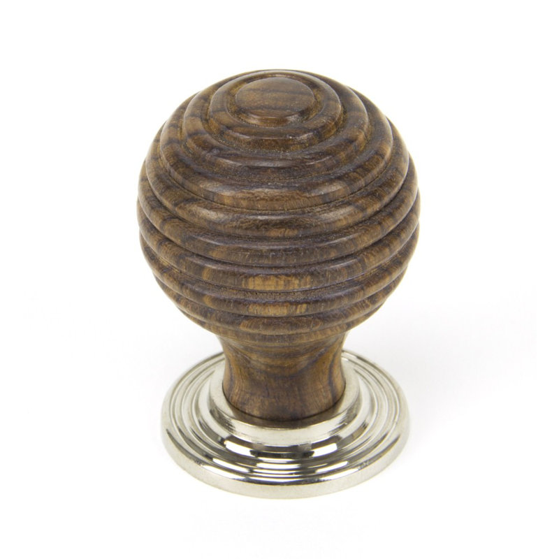 Beehive 35mm Diameter Round Knob, Rosewood/Polished Nickel