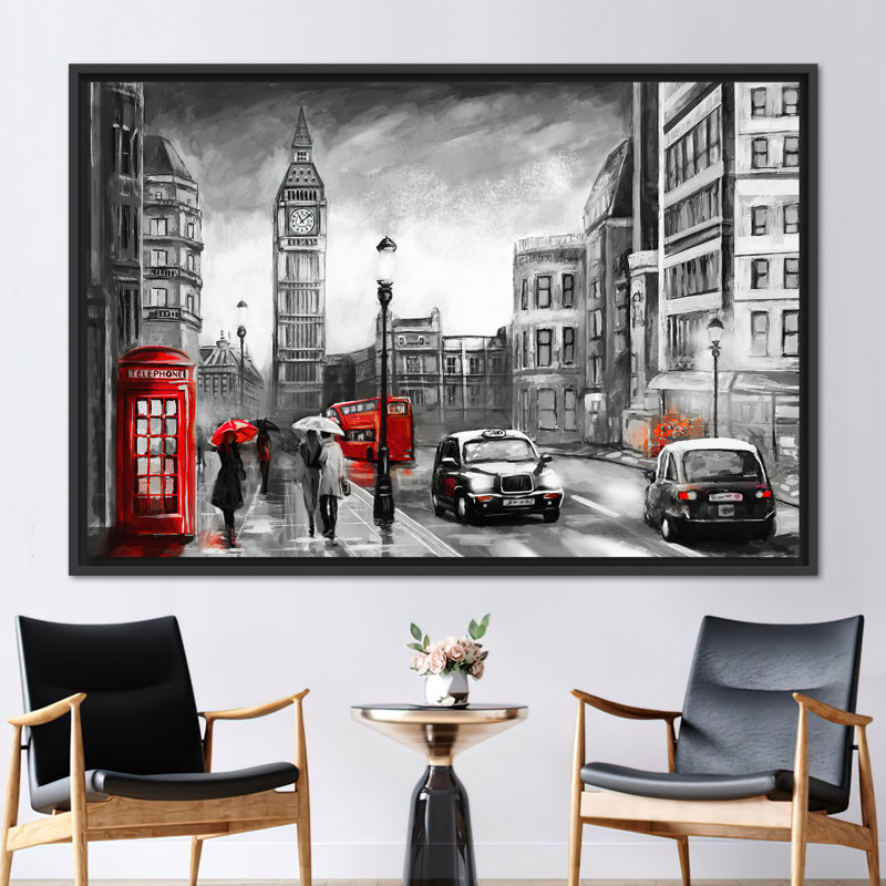 Print on Canvas, 70 cm H x 100 cm W, Black Floater Framed