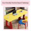 62,9 po. Bureau d'ordinateur moderne avec pieds en fer rouge et table de bureau pour petits appartements et studios compacts.-81993397-81993399