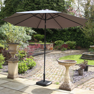 Grey 3m Crank and Tilt Parasol Grey Powder Coated Pole (38mm Pole, 8 Ribs) This parasol is made using Polyester Fabric which has a Weather-Proof Coating & UPF Sun Protection Level 50