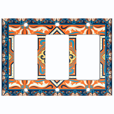 Patterned 3 - Gang Rocker Standard Wall Plate
