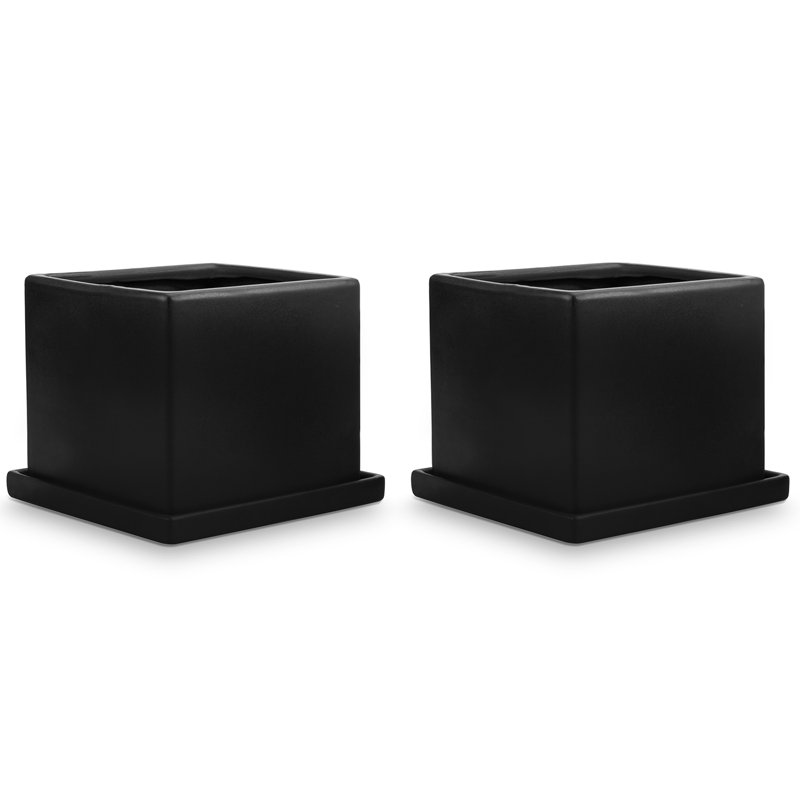 Ceramic Planter Box, Black