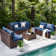 Bhairavi 6 - Person Modular Patio Conversation Sets with Cushions