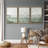 Minimal Landscape "Sage Green Modern Organic Artwork, Simple Abstract Bedroom Wall Pictures, Large Framed Canvas Giclee Print 3 Pieces Wall Art Set"   16x24x3 pcs, 24x36x3 pcs-91874882-91874881