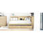 Lit de jour simple en bois avec espaces de rangement, deux tiroirs et ports dans les tiroirs, solutions pratiques de chargement-1276570220