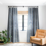 Little Arrow Design Co Block Print Tile 1pc Blackout Window Curtain Panel