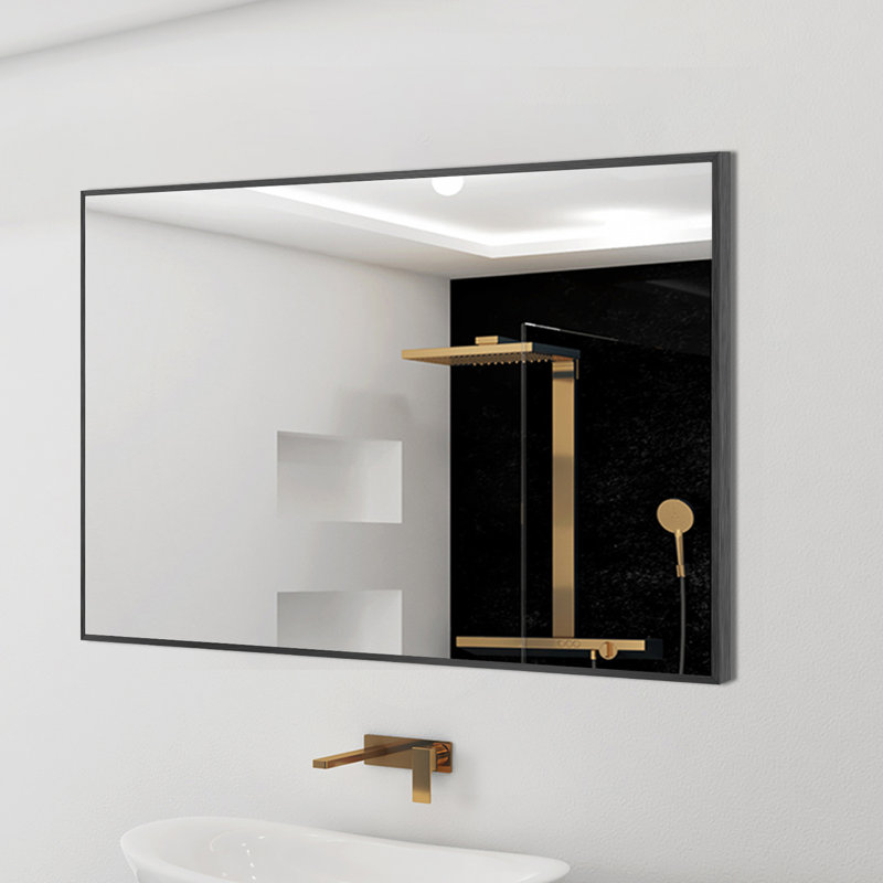 Beunca Metal Framed Bathroom Vanity Mirror, Black, 35.8" x 24"