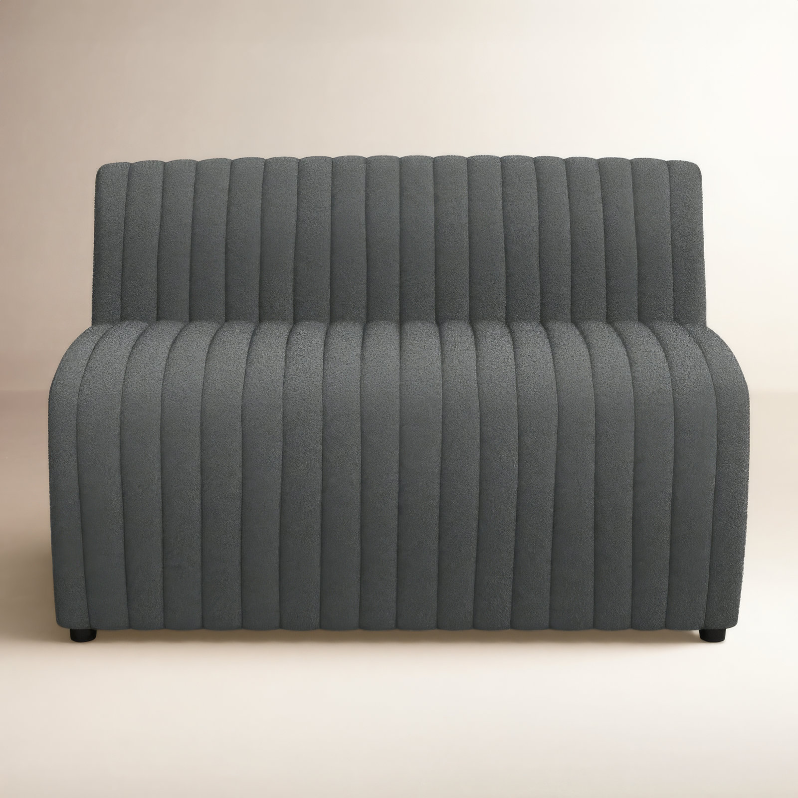 Brandt Bench, 31.5" H x 49" W x 28" D, Fiqa Charcoal Boucle