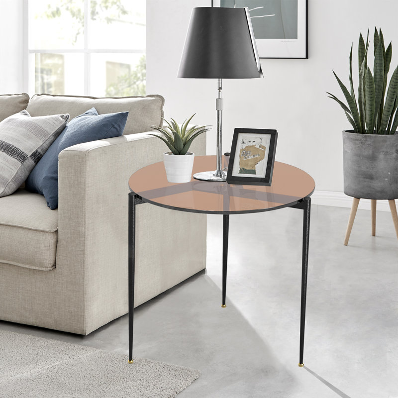 Azjah End Table, Brown Fauve