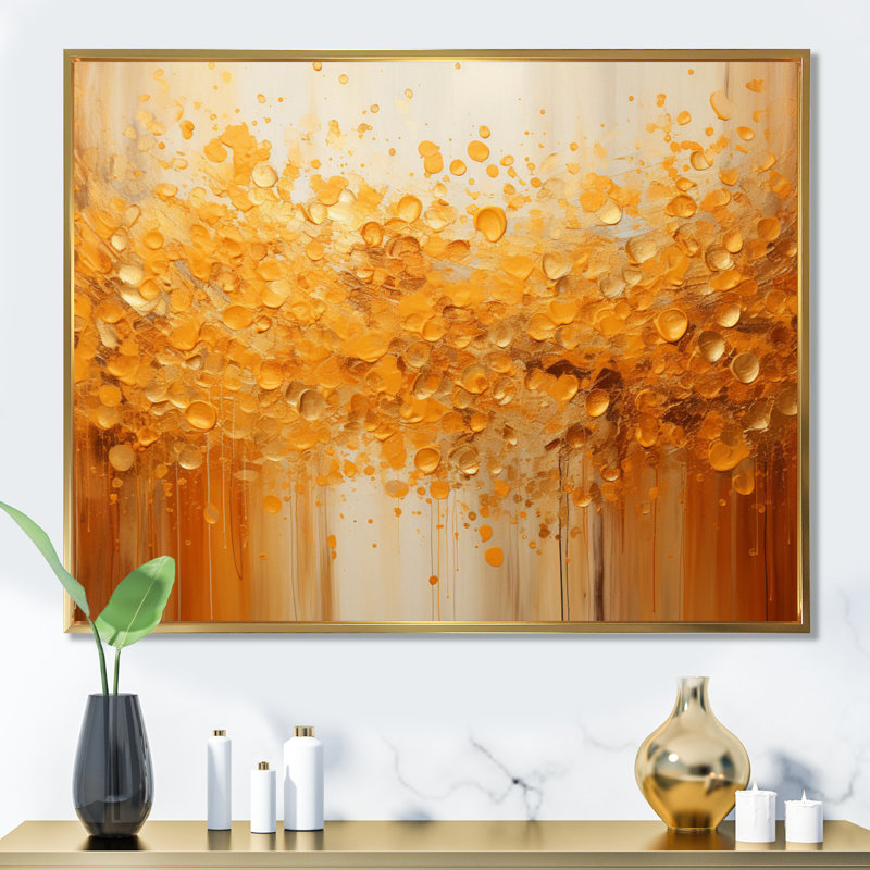 " Amber Glow III ", 24" H x 32" W x 1" D, Gold Floater Framed