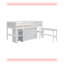 Lit mezzanine simple simple avec bureau coulissant, tiroirs, armoire et tablettes-27637201