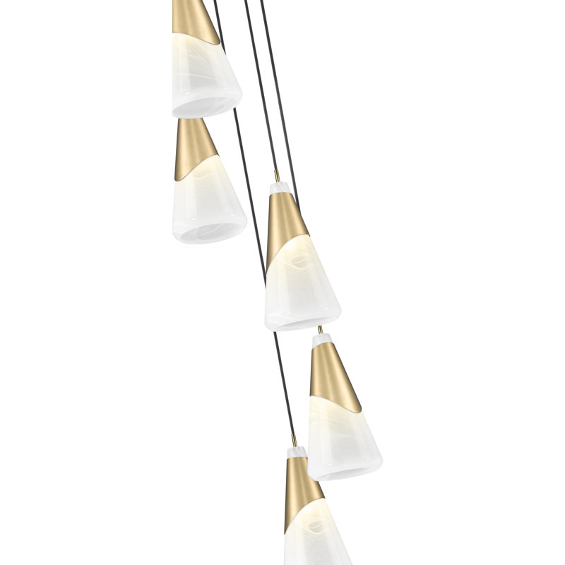 Lustre Jamess, 5 lumières, Doré
