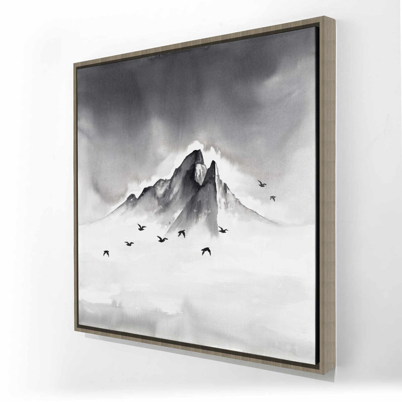 Mountain Mountain - Toile avec cadre noir et blanc | Décoration intérieure