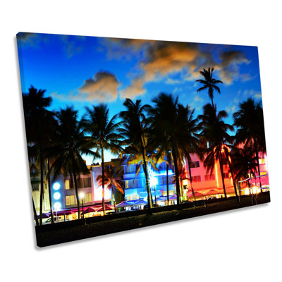 Miami Beach Strip - Wrapped Canvas Print