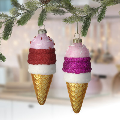 4.5" Glass Ice Cream Ornament