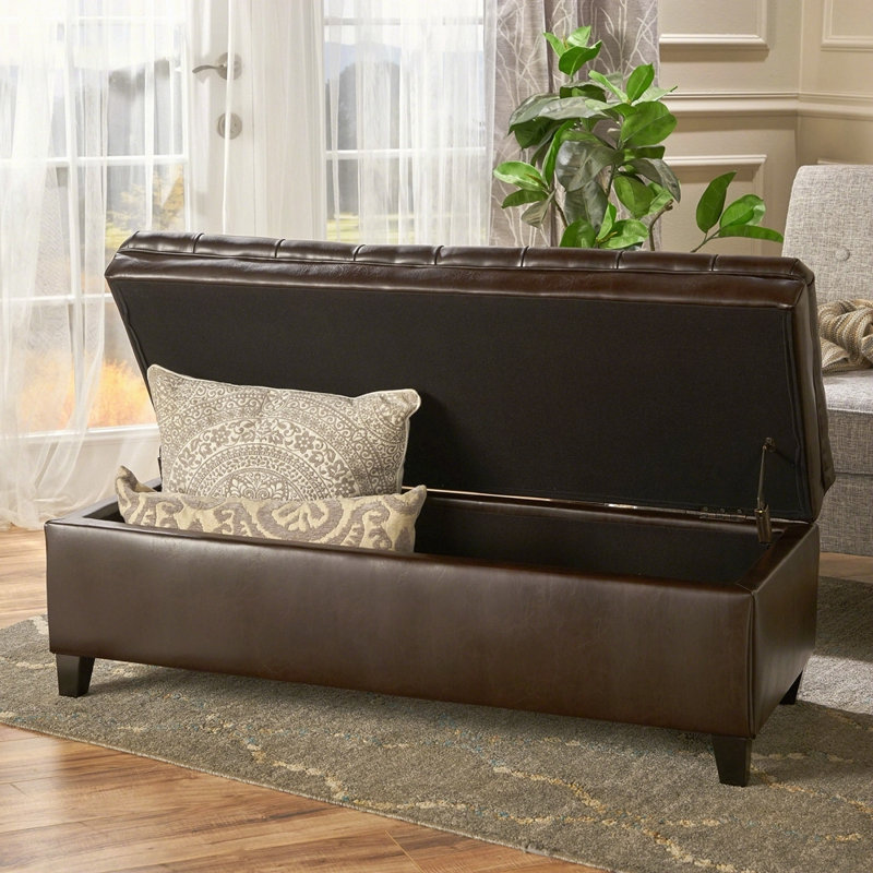 OTTOMAN DE RANGEMENT, Brun