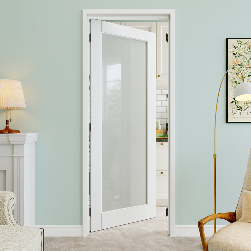 Porte de garde-manger intérieure en verre givré pré-monté 1-Lite, 32 po x 80 po, Gauche