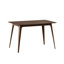 Ensemble de table de salle à manger 5 pièces avec une structure en bois massif et 4 chaises rembourrées pour la salle à manger (noyer et beige clair)-1100590436