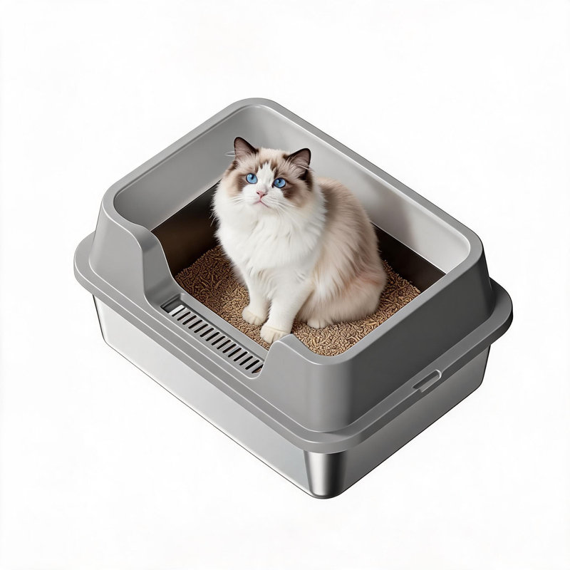 Cat Litter Box, 50*35*27CM, White