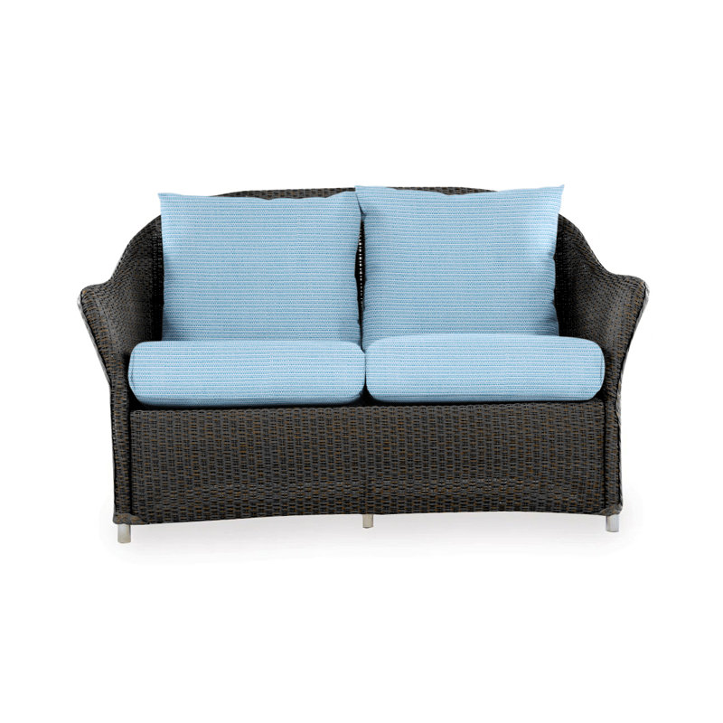 Weekend Retreat Outdoor 2 - Seat Loveseat, Canvas Black Sunbrella® Canvas, Mink