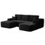 Canapé d'angle modulaire 3 pièces en forme de U Cloud 104 po noir avec méridienne à droite - Aucun assemblage requis