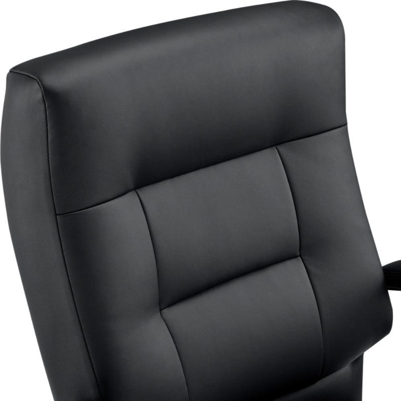 Fauteuil de direction grand et haut Interion avec dossier haut et accoudoirs fixes, cuir reconstitué, noir
