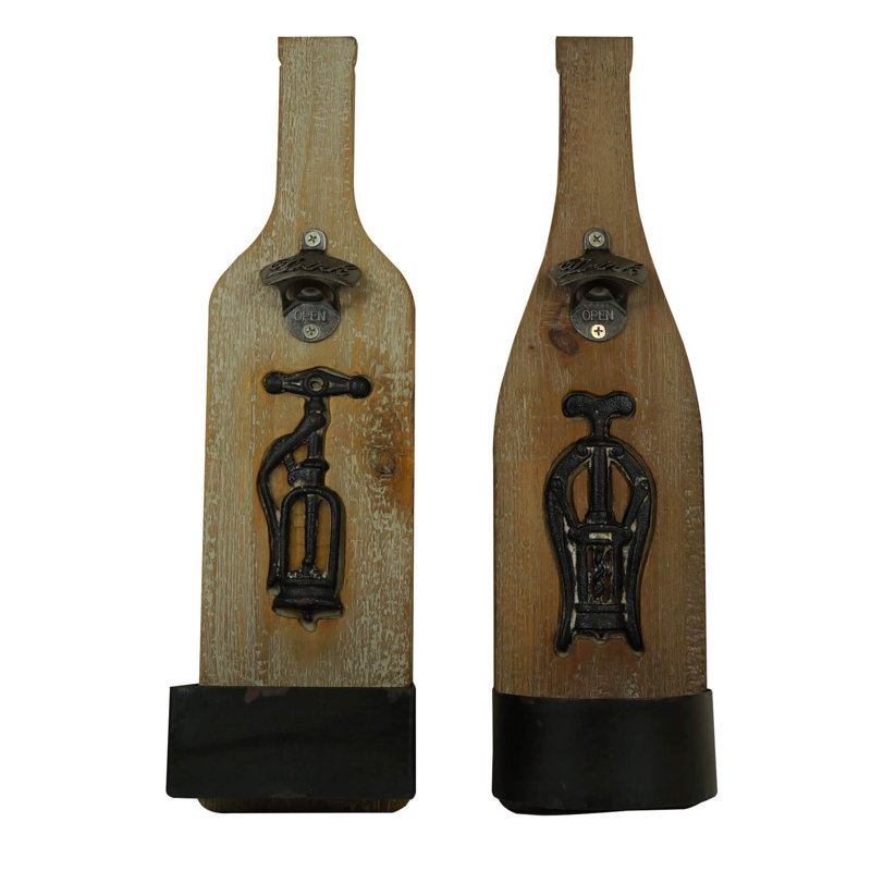Ouvre-bière en métal et bois massif Sterrett