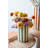SET OF THREE CERAMIC VASES WITH VERTICAL STRIPES - ONE EACH COLOR