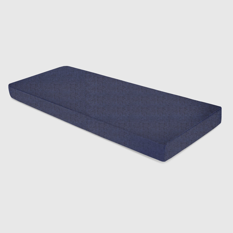 1'' H Customizable Bench Cushion For Indoor/Outdoor Furniture/Chair/Window Seat, Premium 75D High-Resilience Foam, Dark Blue