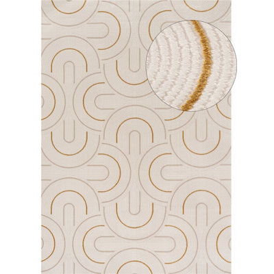 Carmel Modern Arc Cream/Gold Area Rug