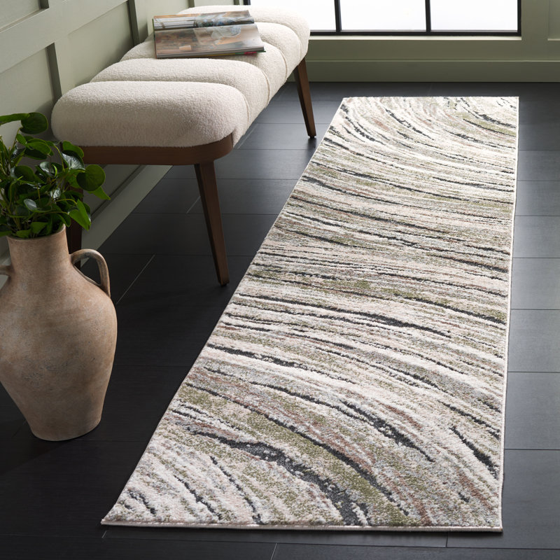 Fleurizard Opal Performance Abstract Rug, Runner 2'3" x 9'
