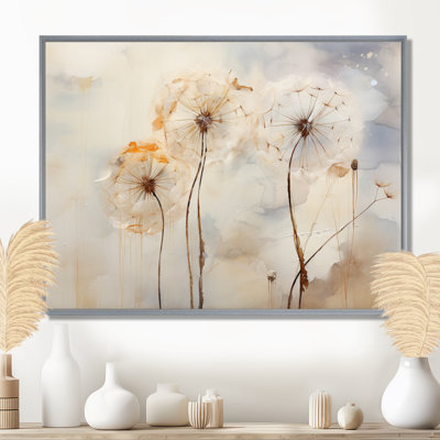 Minimalism Dandelion - Dandelion Framed Prints