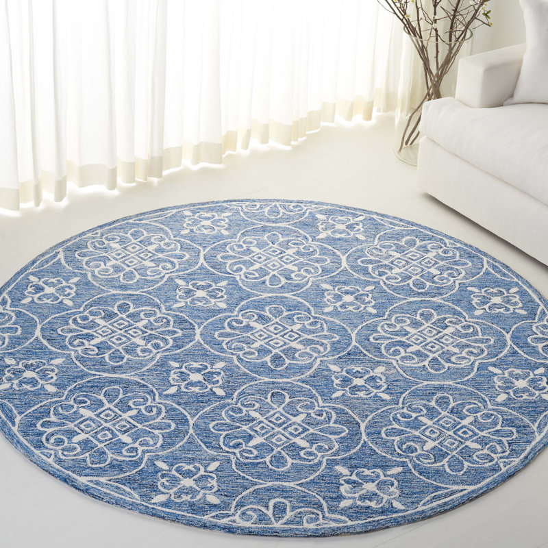 Lauren Ralph Lauren Hand Tufted Wool & Cotton Damask Rug, Round 7'