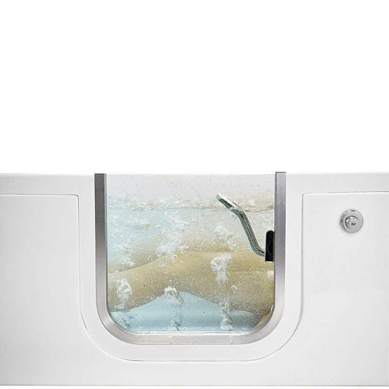Ella Laydown 32"x72" Air Massage Walk-In-Bathtub Left Drain, 5 Piece Fast Fill Faucet, Left
