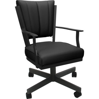 Leather Dining Caster Chair Swivel Tilt