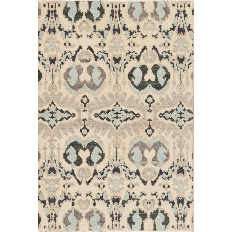 Vogue Hand Knotted Wool Area Rug, Rectangle 4' x 6'