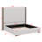 Tall Headboard Upholstered Bed With Vertical Striped And Wingback Design