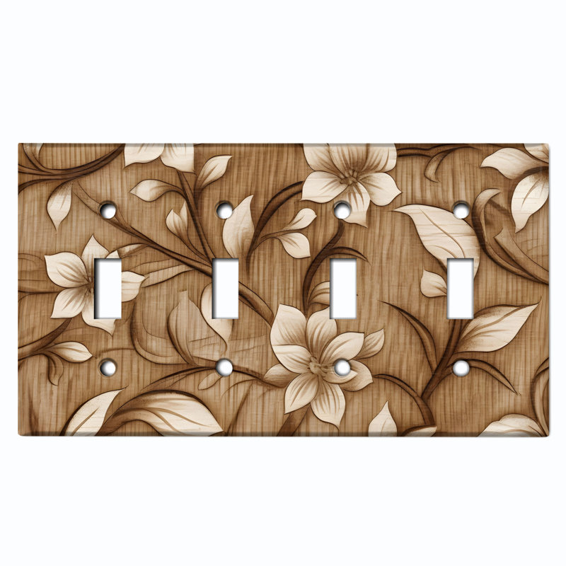 Copper Rust Patina Teal Print 4 - Gang Toggle Light Switch Standard Wall Plate