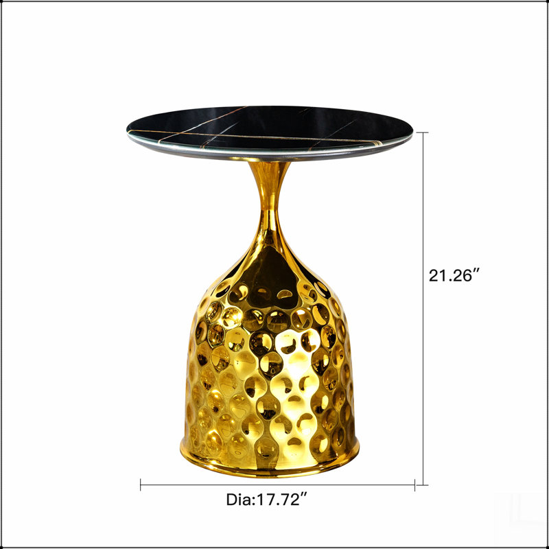 Table d'appoint pour canapé, table basse à plateau rond en fer, table de chevet de chambre à coucher / table de loisirs, table à thé avec balcon après-midi / table décontractée