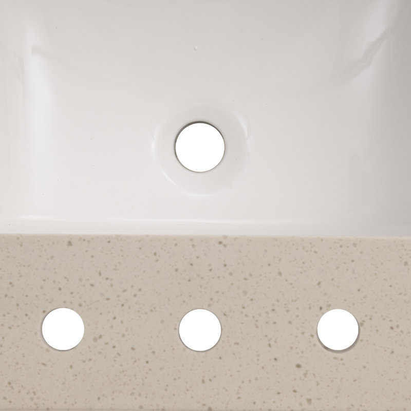 Iced White 61" Engineered Marble Vanity Top with Single Sink